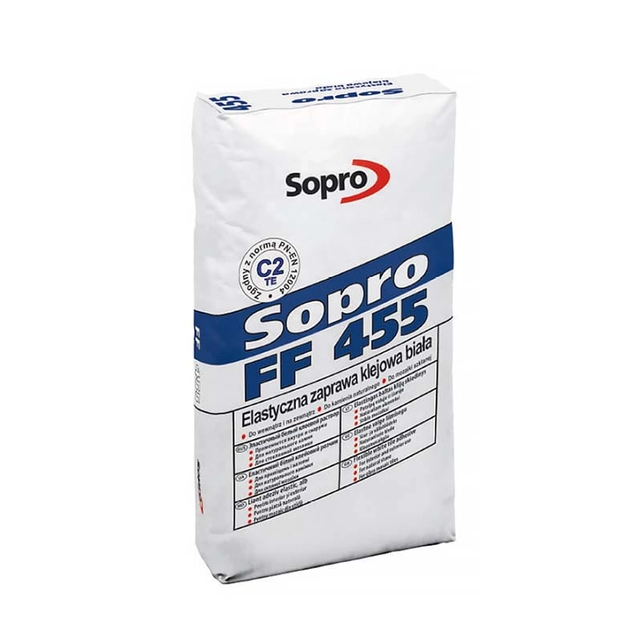 SOPRO FF 455 - flexibilná biela lepiaca malta 25 kg