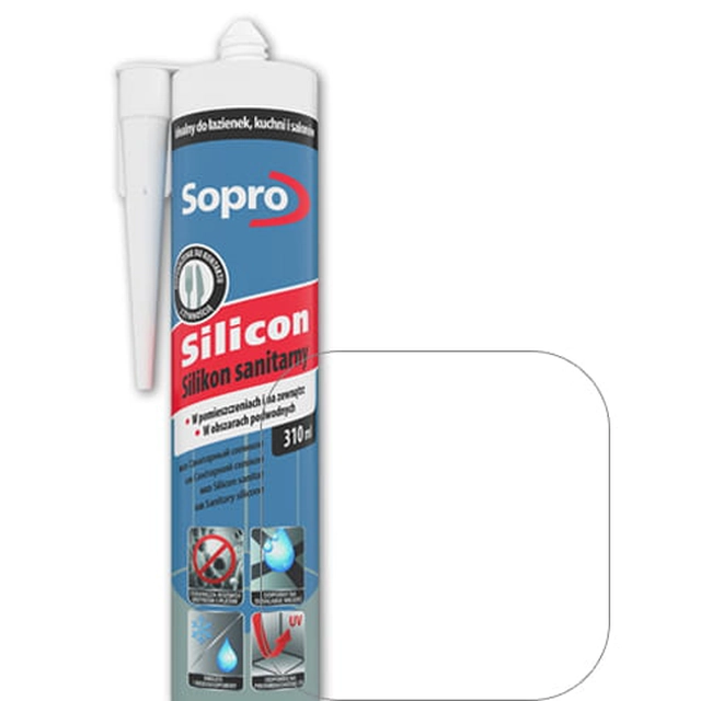 Sopro sanitarni silikon brezbarven 00 310 ml
