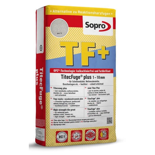 Sopro TF+ kapea sementtisauma, betonin harmaa, 15 kg
