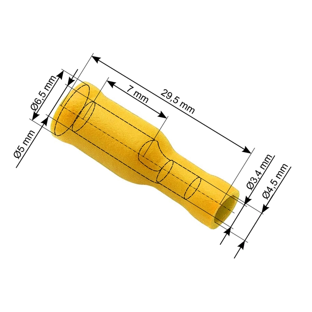 Soquete de conector isolado 5,0/24,5mm 100 Pcs