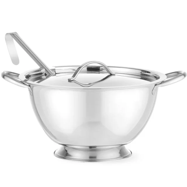 Soup tureen with lid and stainless steel ladle 2.7L - Hendi 434208