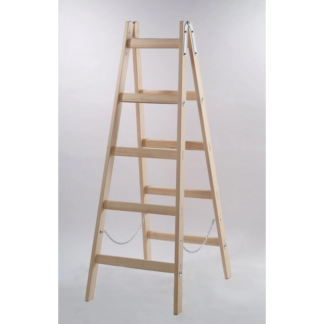 Spacious wooden painting ladder 2x7 rungs 215cm MAT-PROJECT DRR07