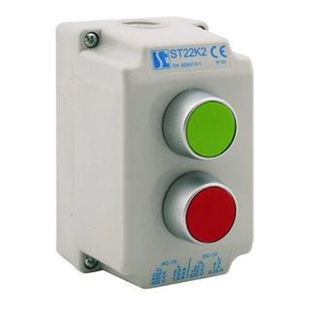 Spamel Control box 2-otworowa žalia/raudona 1Z 1R pilka IP65 (ST22K2\01-2)