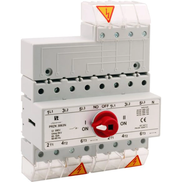 Spamel Network-generator switch 63A 3P+N N pól neodpojiteľný (PRZK-3063NW01)