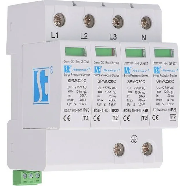 Spamel Warystorowy ogranicznik przepięć tip 2 (klasa C) czterobiegunowy SPMO20C\4P