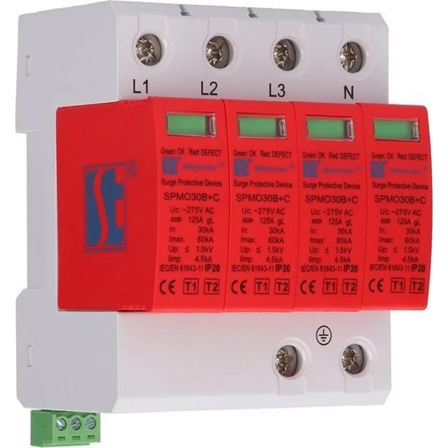 Spamel Warystorowy ogranicznik przepięć tüüp 1+2 (klasa B+C) czterobiegunowy SPMO30B+C\4P