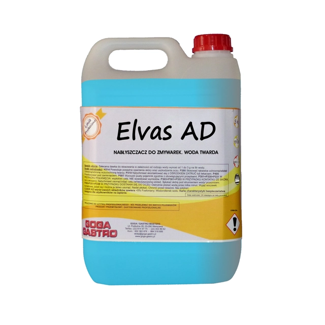 SPANISH Rinse aid 5kg for catering dishwashers FILLER ELVAS AD