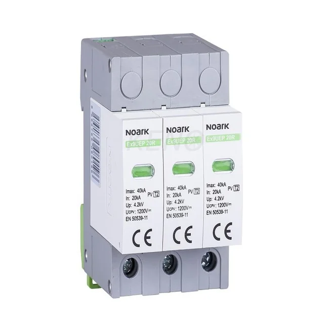 SPD Ex9UEP, type II surge arrester, 1200 V DC, 3 wide modules, for ungrounded PV systems