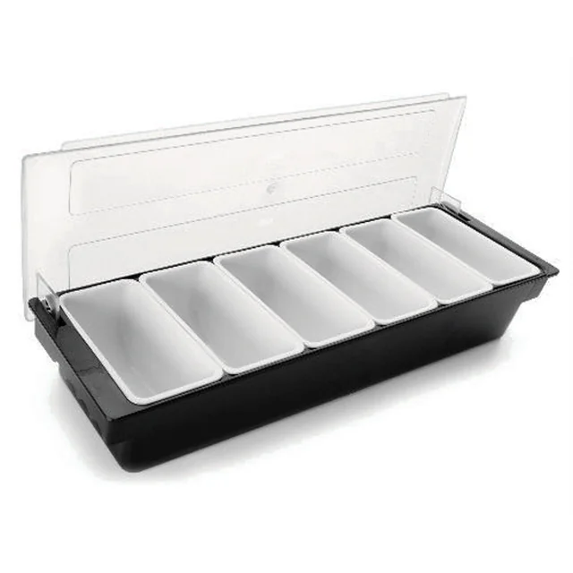 Spice and condiment container - 6 compartments