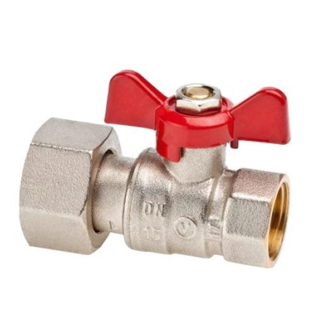 SPIN 1/2'' ball valve with butterfly for water meters with sealing