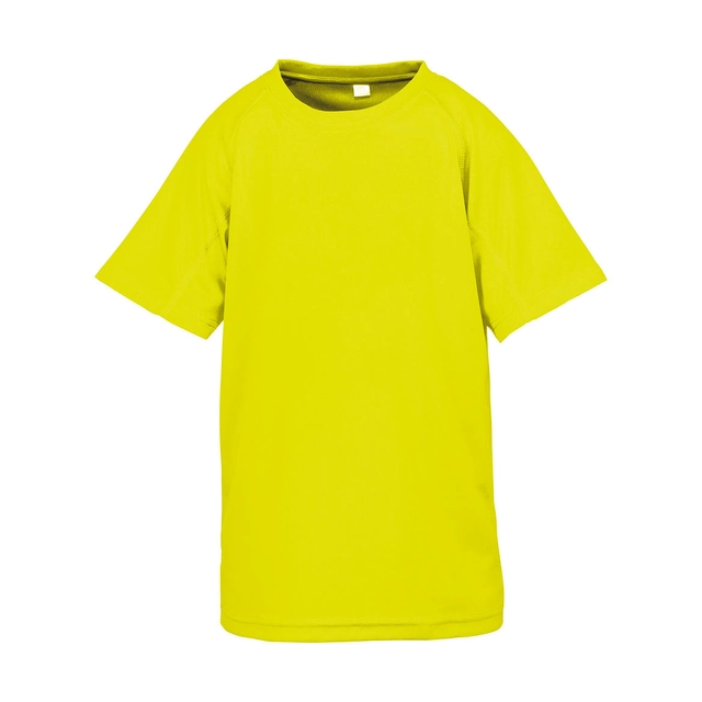 SPIRO Junior T-shirt Performance Aircool Size: M (7-8, 128), Color: neon yellow