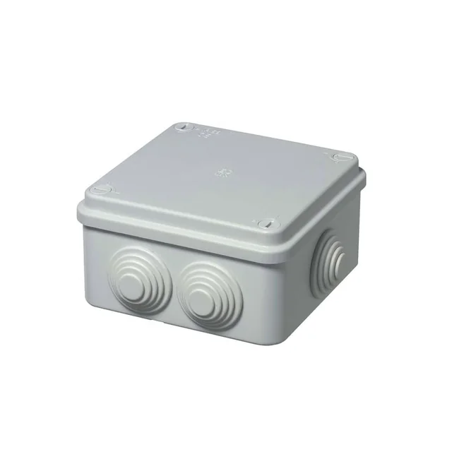 Square applied box 105x105x55mm IP55 for distribution junction ABS UV resistant with plugs