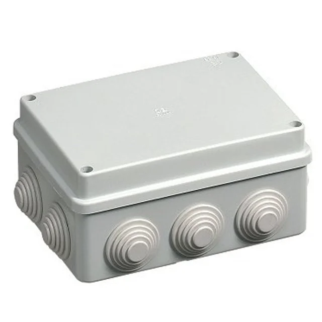 Square applied box 150x110x70mm IP55 for distribution junction ABS UV resistant with plugs