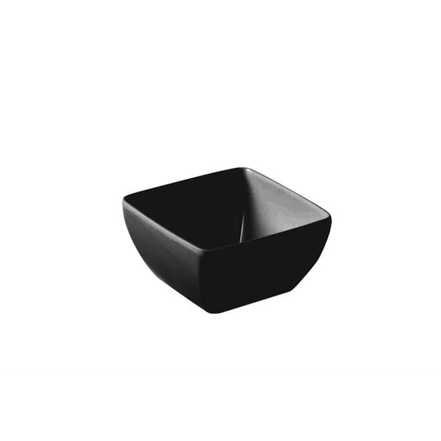 Square black melamine bowl 125x125 mm