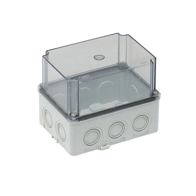 Square branch box made of ABS plastic 150x110x120mm transparent IP67 IK06 deep