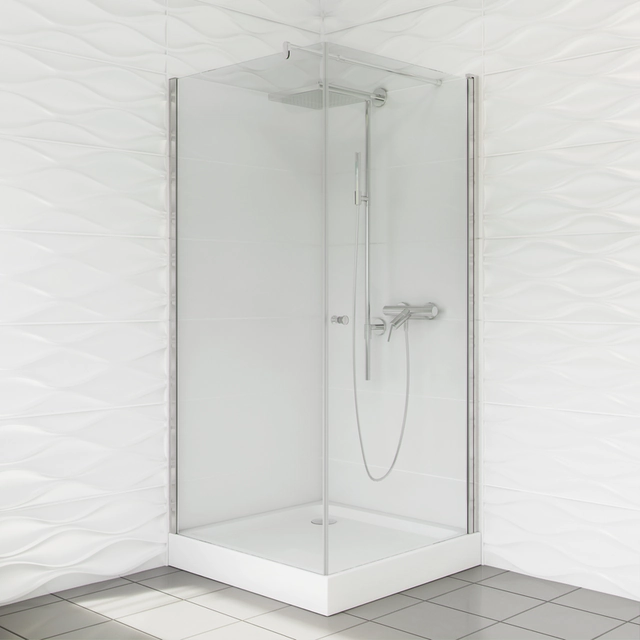 Square-profileless shower cabin Duso 80x80x195 - transparent glass