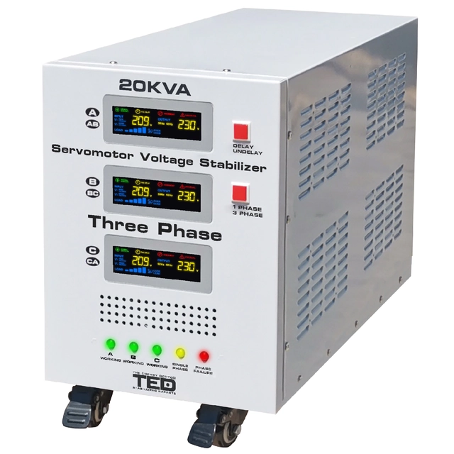 Stabilisateur de réseau maximum 20KVA-SVC avec servomoteur triphasé-triphasé TED000118