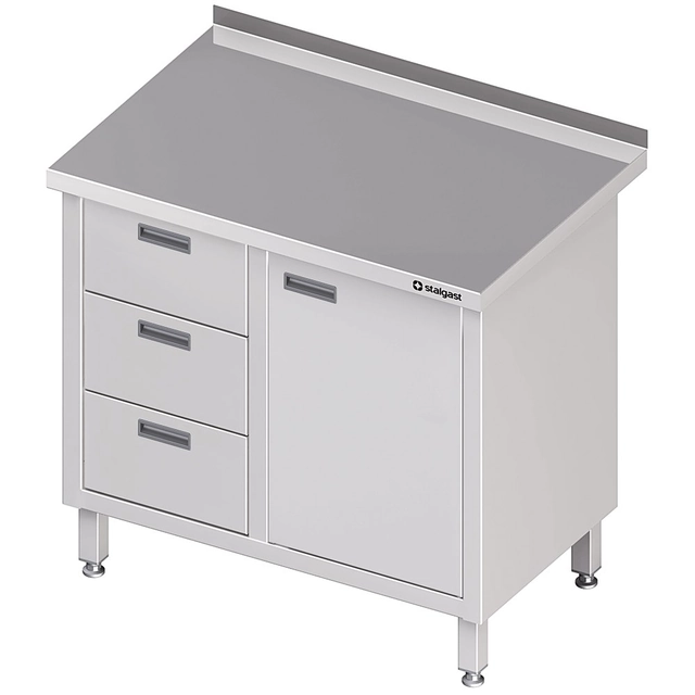 Stainless Steel Cabinet 3 Drawers (L) D.Wing 80x60 Stalgast