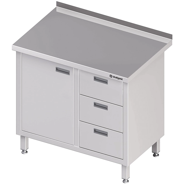 Stainless Steel Cabinet 3 Drawers (P) D.Wing 80x60 Stalgast