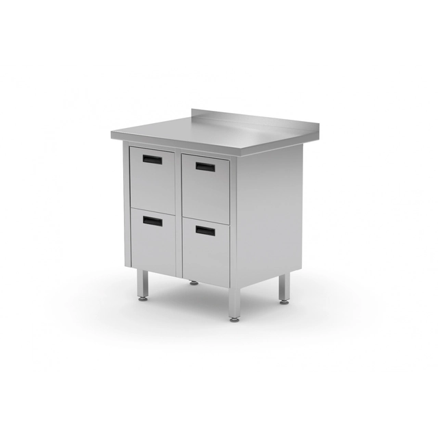 Stainless Steel Cabinet With 4 Drawers 83x70x85 Polgast 121087-4