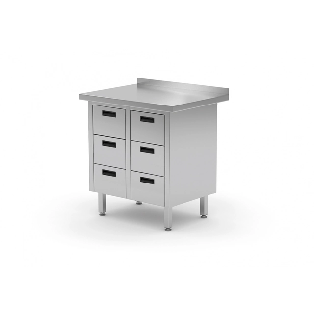 Stainless Steel Cabinet With 6 Drawers 83x60x85 Polgast 121086-6