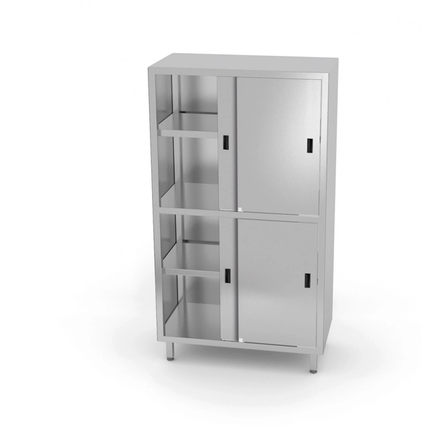 Stainless steel cabinet with a partition 110x60x200, sliding door | Polgast