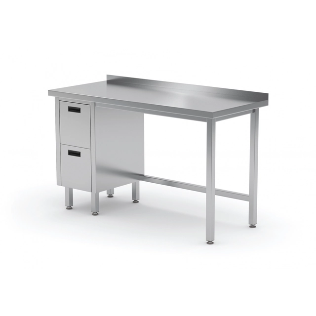 Stainless Steel Catering Table With 2 Drawers 110x70x85 Polgast 123117