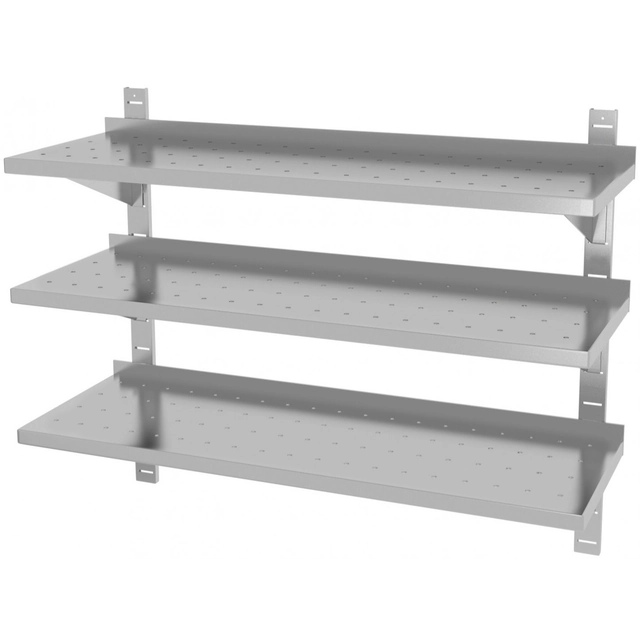 Stainless Steel Draining Shelf 3-Poz 100x40 Polgast 385104-Perf