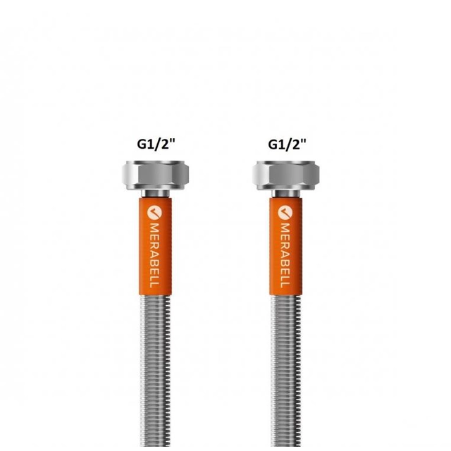 Stainless steel flexi hose for toilet MERABELL Aqua G1 / 2 ”- G1 / 2” 35cm