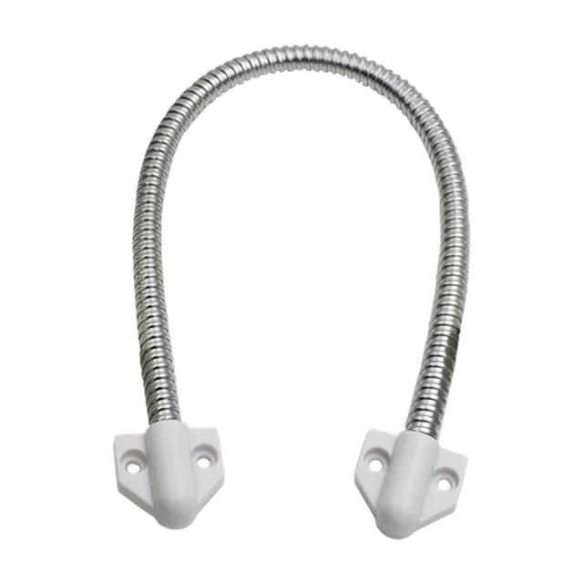 Stainless steel flexible connection set, white painted plastic ends, 400 x 6 mm, CSL-400-2