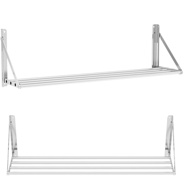 Stainless steel folding wall shelf up to 40 kg 120 x 45 cm