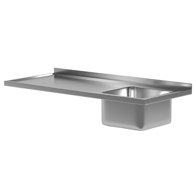 Stainless Steel Gastronomic Countertop With Sink 100x60 Polgast Bl-201106