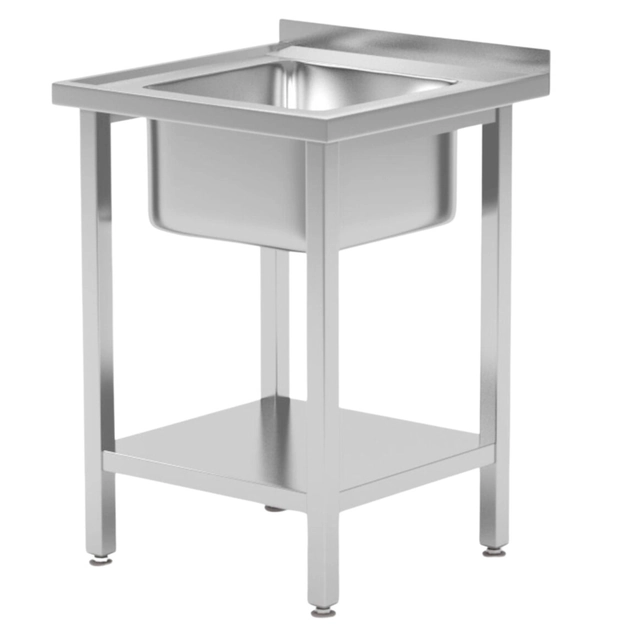 Stainless Steel Gastronomic Sink With Shelf 60x60 Hendi 816806