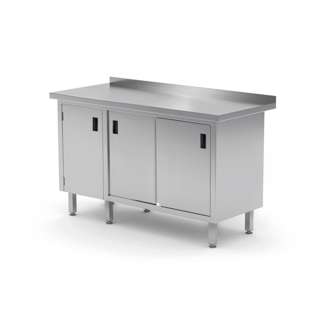 Stainless Steel Gastronomic Table + 2 Cabinets 120x60x85 Polgast 134126