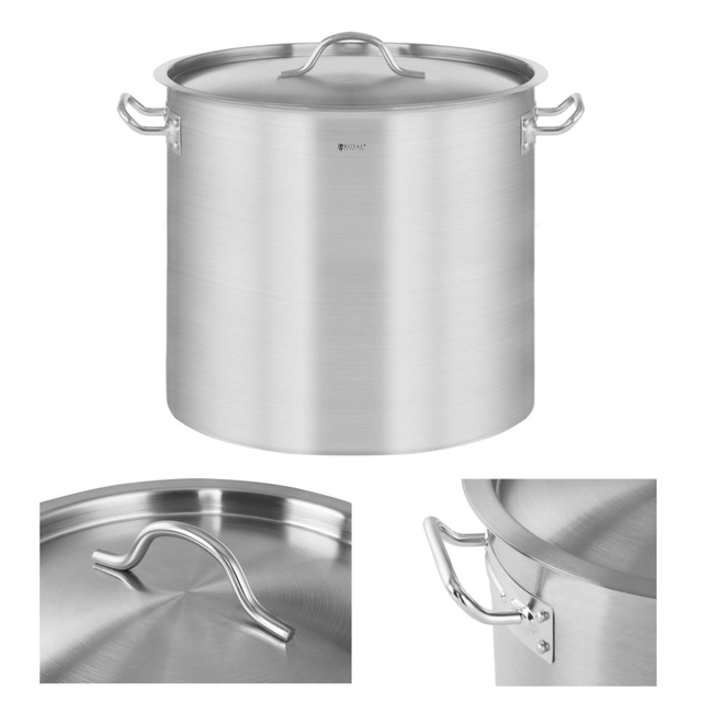 Stainless steel gastronomy pot with lid for induction cooker 17 L