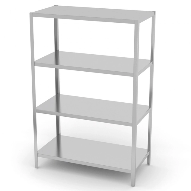 Stainless steel gastronomy storage rack 4 full shelves 180(h)x100x50cm - Hendi 812532