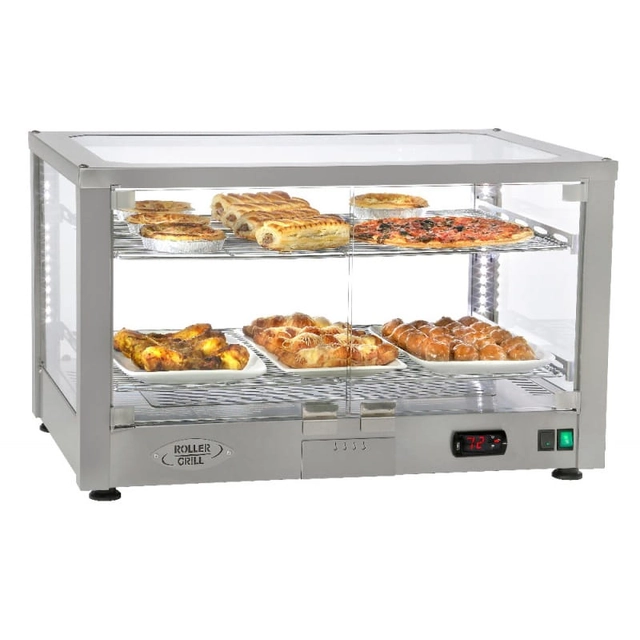 Stainless steel heating display case | 3 levels | inox / black