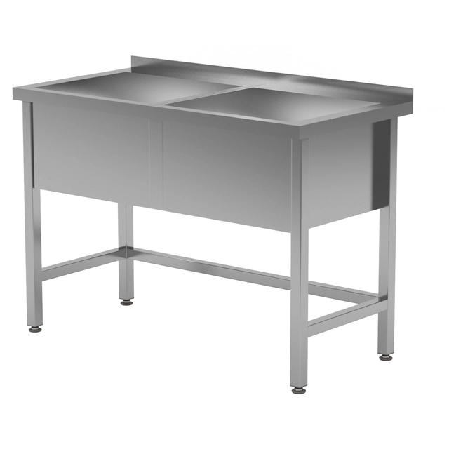 Stainless Steel Pool Gastronomic Sink 2-Kom 120x60x85/30 Polgast 206126/3