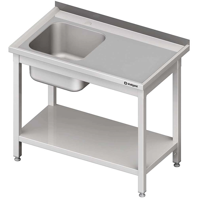 Stainless steel sink (L) + shelf 140x70 | Stalgast