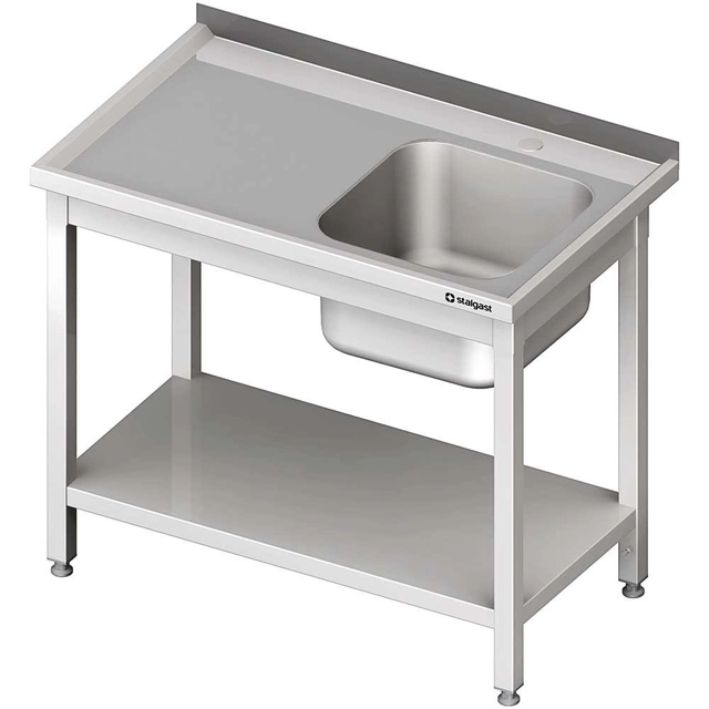 Stainless steel sink (P) with shelf 100x60 | Stalgast