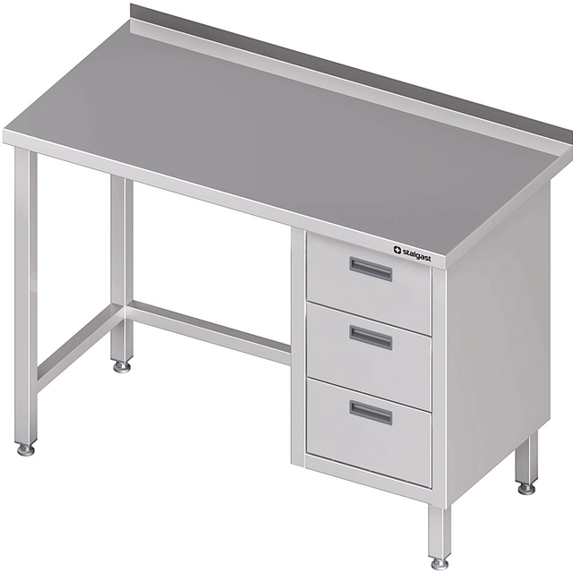 Stainless Steel Table 3 Drawers (P) 120x70 Stalgast