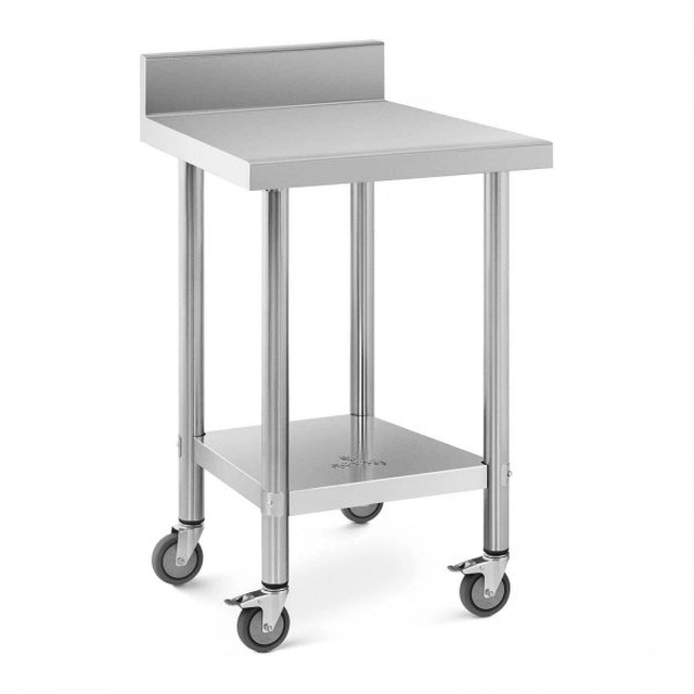 Stainless steel table on wheels - 60 x 60 cm - 120 kg ROYAL CATERING 10012813 RCAT-60/60-WS