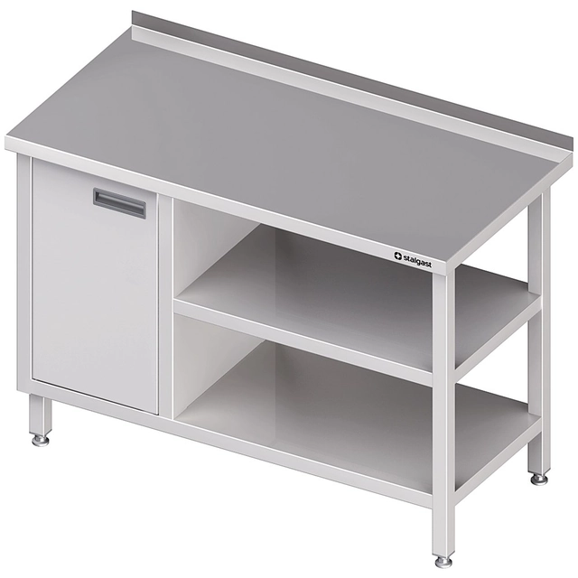 Stainless Steel Table With Cabinet (L) 2 Shelves 100x60 Stalgast