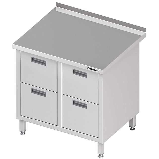 Stainless Steel Table With Four Drawer Block 84x60 Stalgast