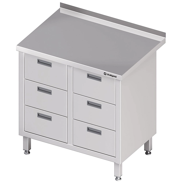 Stainless Steel Table With Six Drawer Block 84x70 Stalgast