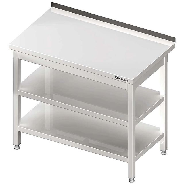 Stainless Steel Wall Table 2 Shelves 1000x600, Bolted Stalgast