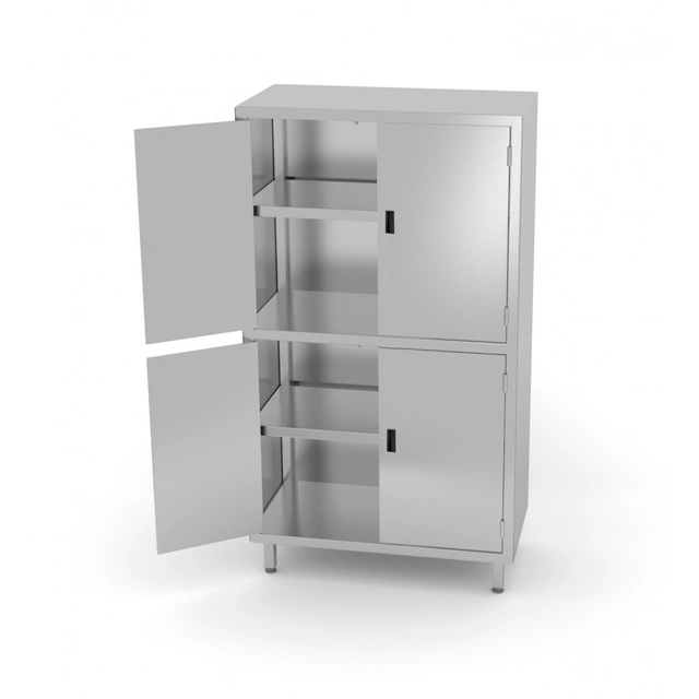 Stainless Steel Wardrobe With Partition 100x60x200 Polgast Swing Doors 305106-2