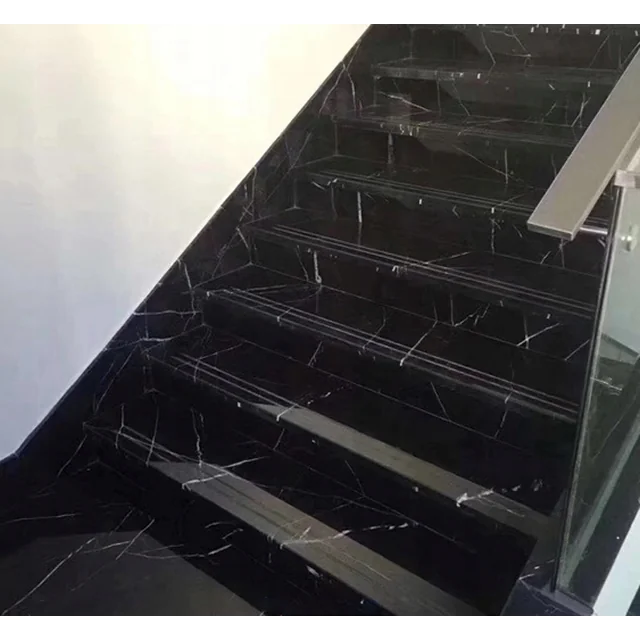 Stair tiles 100x30 BLACK STONE matt VEIN