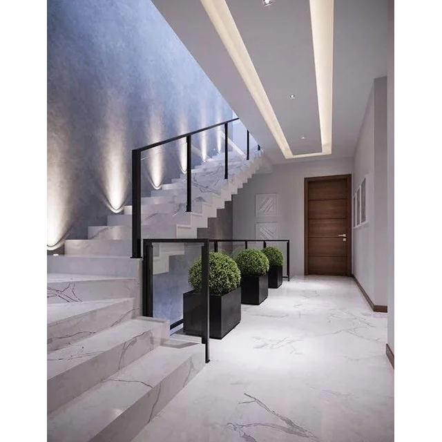 Stair tiles with VEINS WHITE MARBLE 100x30 - New collection!