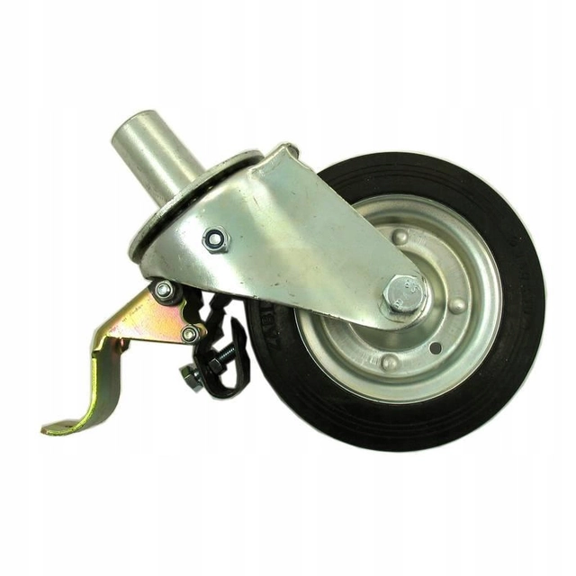 STÄLLNINGSHJUL 180MM MET/GUM PIN/BRAKE